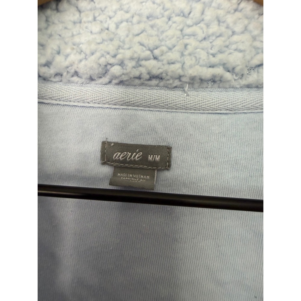 Aerie - Cloud Fleece Sherpa Quarter Snao Pullover Sweatshirt Size Medium - Picture 5 of 8